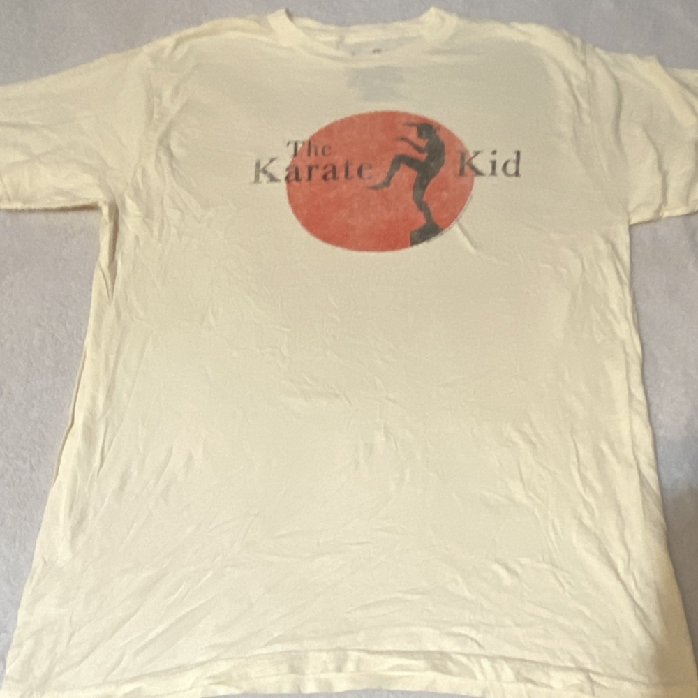 2012 The Karate Kid Cream Graphic Men's Cotton Short Sleeve Vintage Tee L